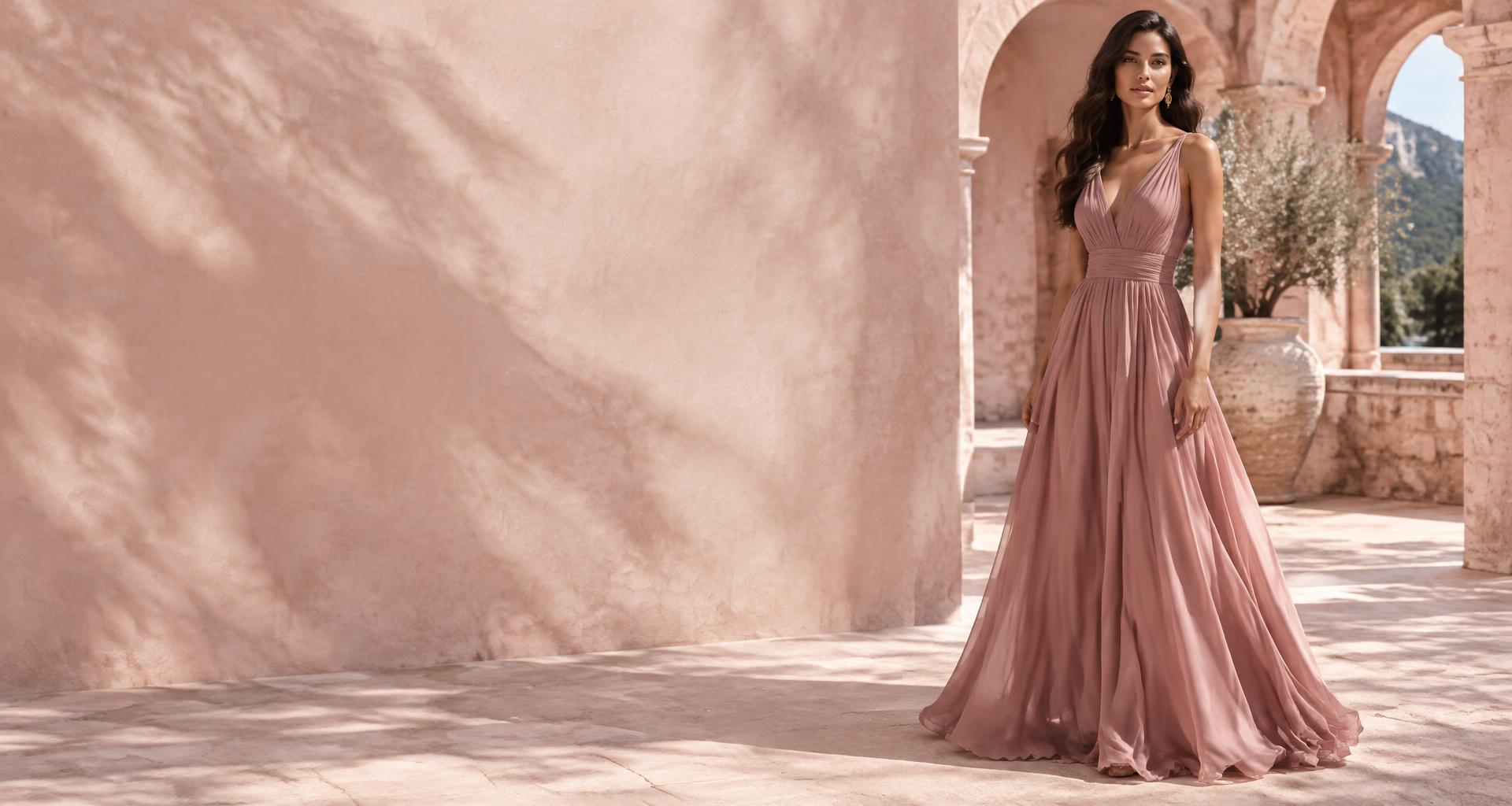 Nova coleção: vestido longo em tom rosé